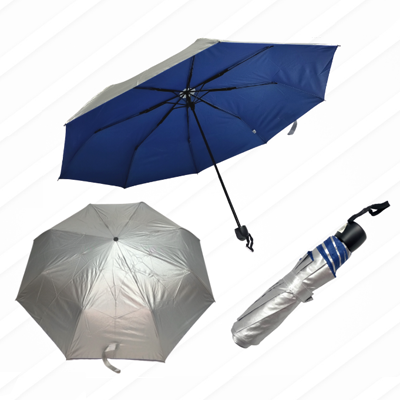 908MB/B/3025 - 21.5 Inches Metal Manual Open 3 Fold Umbrella